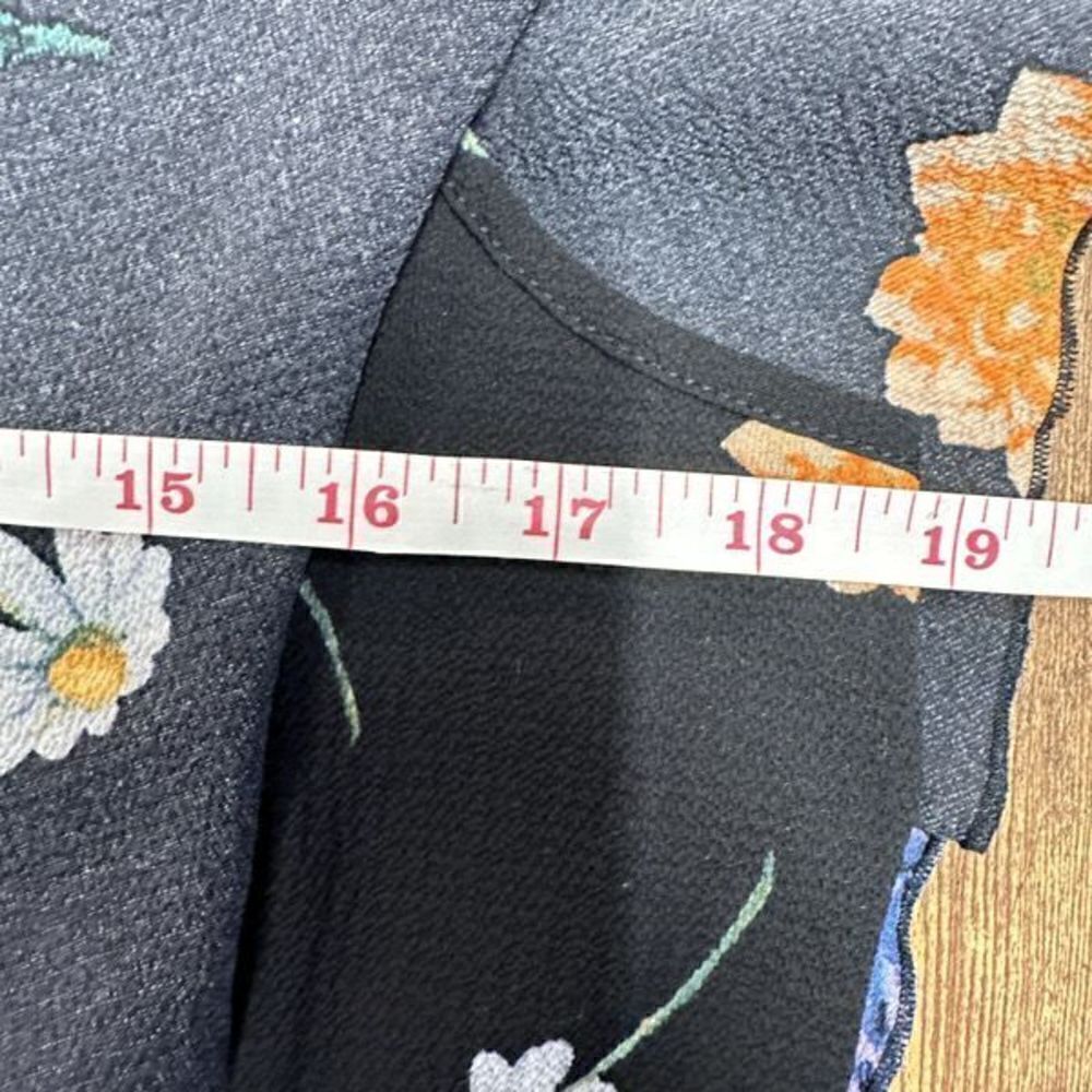 Sioni Floral Flutter Sleeve Black Blouse S - Picture 3 of 9